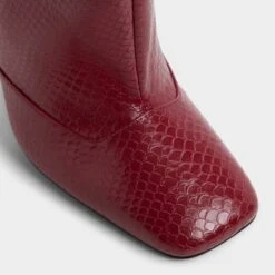 Aldo Aleena Women's Crimson Snake-Embossed Knee-High Stiletto Boots -The Aldo Shop product 14163212 aleena red 609 002 044 alt4 sq gy