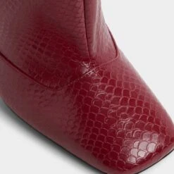 Aldo Aleena Women's Crimson Snake-Embossed Knee-High Stiletto Boots -The Aldo Shop product 14163212 aleena red 609 002 044 detail sq gy