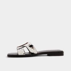 Aldo Itsandal Cow-Print Haircalf Cut-Out Slides -The Aldo Shop product 14163403 itsandal brown 241 001 037 alt2 sq gy