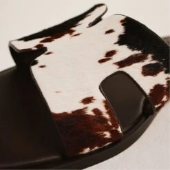 Aldo Itsandal Cow-Print Haircalf Cut-Out Slides -The Aldo Shop product 14163403 itsandal brown 241 001 037 campaign part sq nt