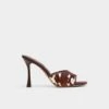 Aldo Evadalia Leather Stiletto Mules in Cowhide Print -The Aldo Shop product 14163407 evadalia brown 241 001 037 main sq gy