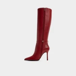 Aldo Maellie Red Leather Knee-High Stiletto Boots 11 Aldo Maellie Red Leather Knee-High Stiletto Boots -The Aldo Shop product 14163409 maellie red 609 001 042 alt2 sq gy