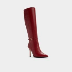 Aldo Maellie Red Leather Knee-High Stiletto Boots 12 Aldo Maellie Red Leather Knee-High Stiletto Boots -The Aldo Shop product 14163409 maellie red 609 001 042 alt3 sq gy