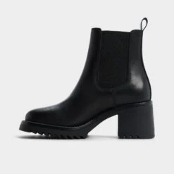 Aldo Anneliese Women's Lug Sole Chelsea Boot - Black Leather -The Aldo Shop product 14163432 anneliese black 001 001 043 alt2 sq gy