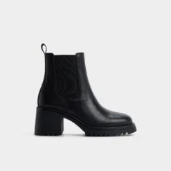 Aldo Anneliese Women's Lug Sole Chelsea Boot - Black Leather