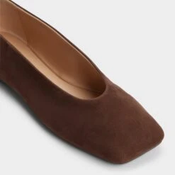 Aldo Beralalden Chocolate Suede Ballet Flats with Buckle Strap -The Aldo Shop product 14164670 beralalden brown 201 001 046 alt4 sq gy