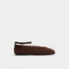 Aldo Beralalden Chocolate Suede Ballet Flats with Buckle Strap -The Aldo Shop product 14164670 beralalden brown 201 001 046 main sq gy