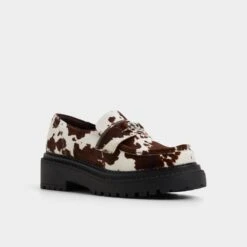 Aldo Miravelle Cow-Print Haircalf Slip-On Lug Sole Loafers 14 Aldo Miravelle Cow-Print Haircalf Slip-On Lug Sole Loafers -The Aldo Shop product 14166632 miravelle brown 241 001 037 alt3 sq gy