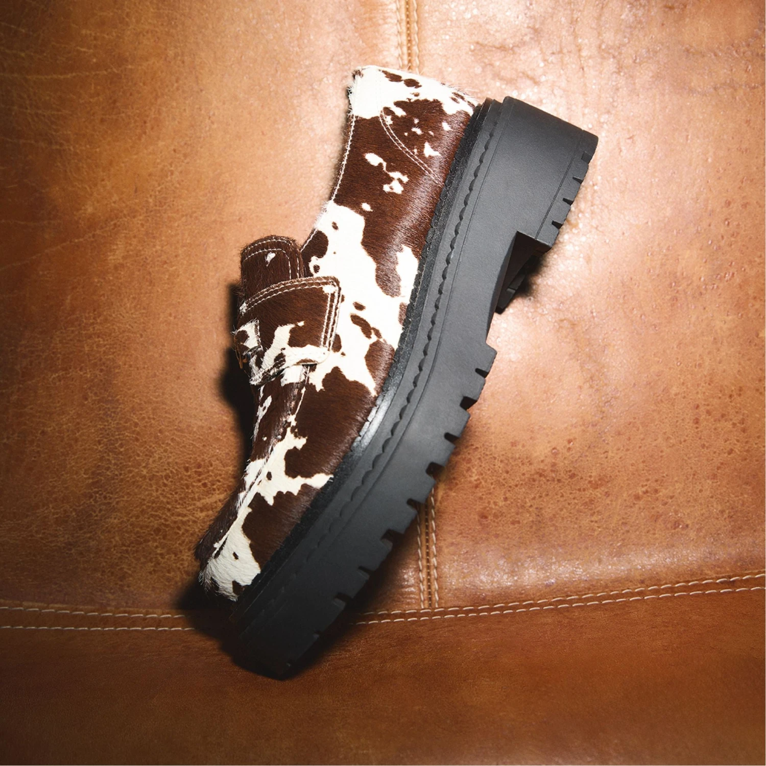 Aldo Miravelle Cow-Print Haircalf Slip-On Lug Sole Loafers 11 Aldo Miravelle Cow-Print Haircalf Slip-On Lug Sole Loafers - Image 9