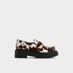 Aldo Miravelle Cow-Print Haircalf Slip-On Lug Sole Loafers