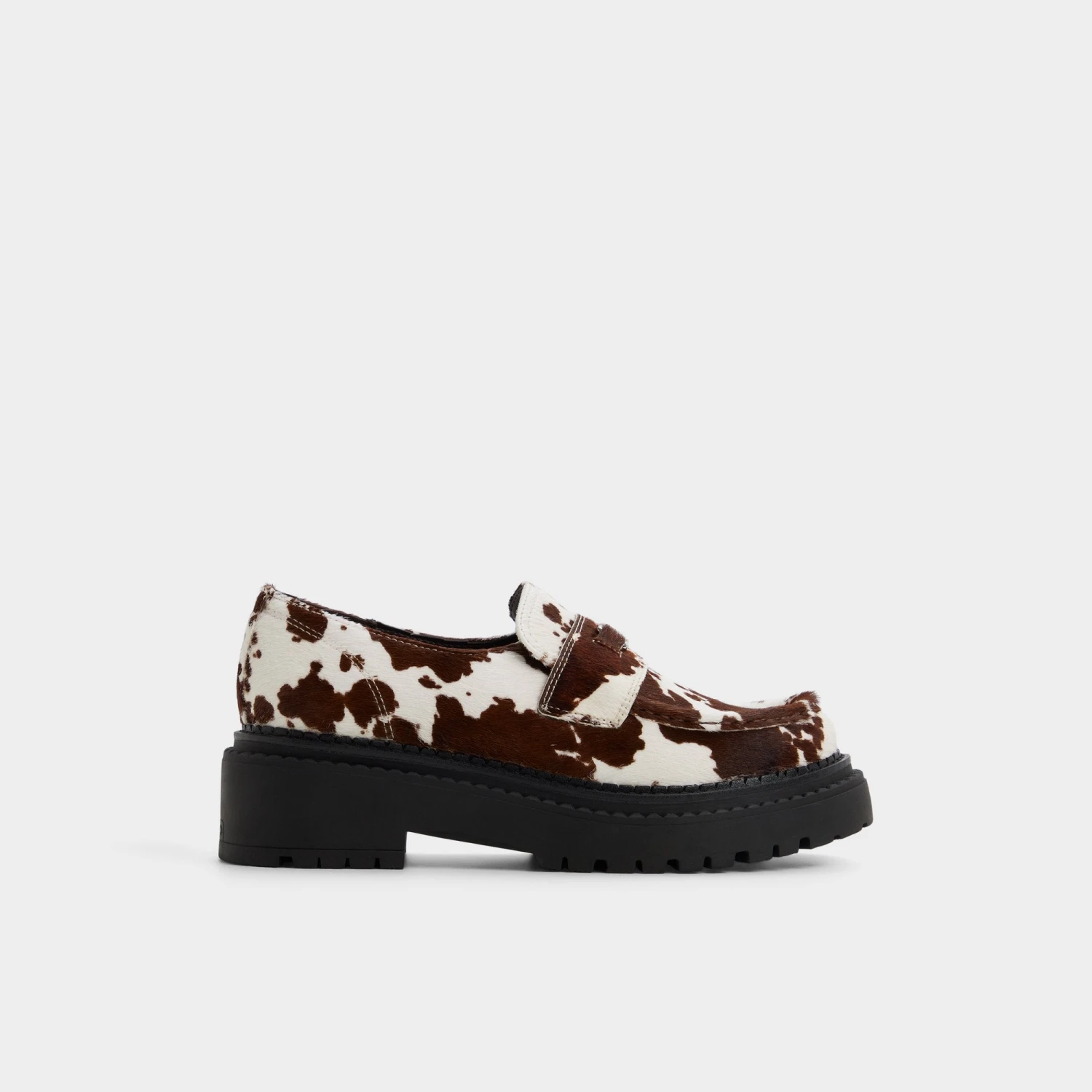 Aldo Miravelle Cow-Print Haircalf Slip-On Lug Sole Loafers 3 Aldo Miravelle Cow-Print Haircalf Slip-On Lug Sole Loafers
