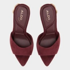 Aldo Seashella Suede Stiletto Heels with Gilded Serpent Detail 15 Aldo Seashella Suede Stiletto Heels with Gilded Serpent Detail -The Aldo Shop product 14166959 seashella red 601 001 046 alt5 sq gy