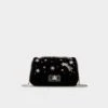 Aldo Celestinaa Velvet Crossbody Clutch with Crystal Embellishments -The Aldo Shop product 14172265 celestinaa black 007 003 029 main sq gy