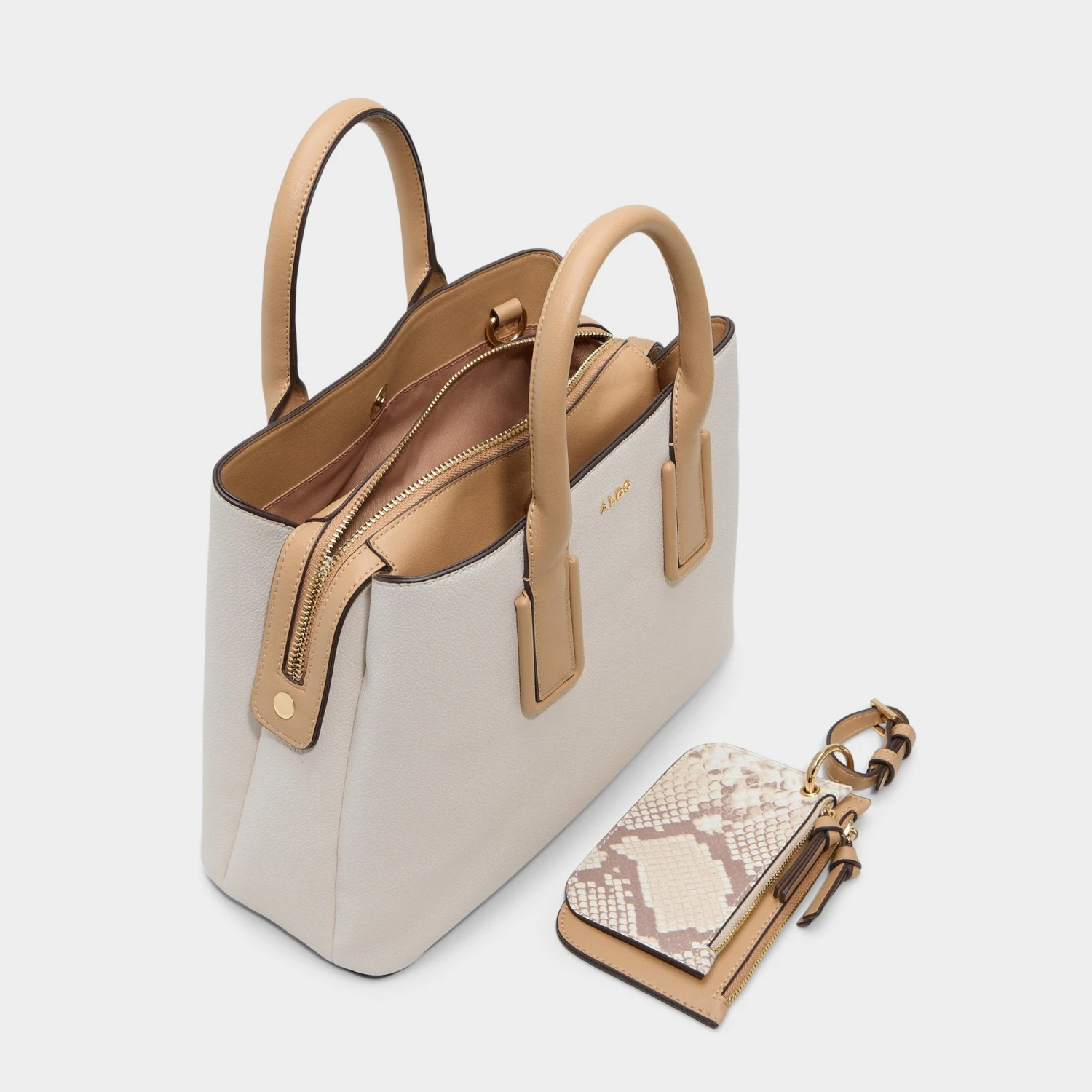 Aldo Jeynnaa Satchel Bag with Removable Snakeskin Pouch 5 Aldo Jeynnaa Satchel Bag with Removable Snakeskin Pouch - Image 3