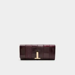 Aldo Alarissaa Wine Patchwork Patent Leather Shoulder Bag