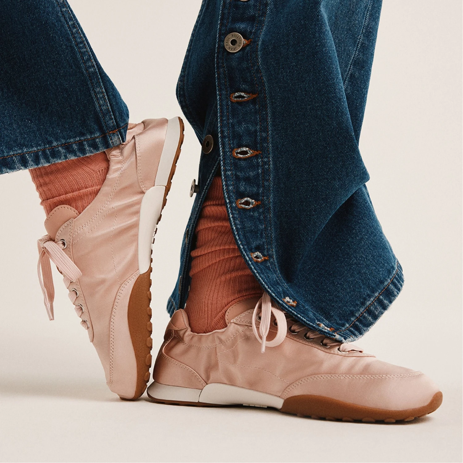 Aldo Balletsnkr - Women's Blush Satin Low-Top Sneakers 11 Aldo Balletsnkr - Women's Blush Satin Low-Top Sneakers - Image 9