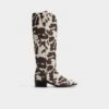 Aldo Kaydia Women's Western Knee-High Boots - Cow Print Pony Hair -The Aldo Shop product 14179225 kaydia brown 241 003 037 main sq gy