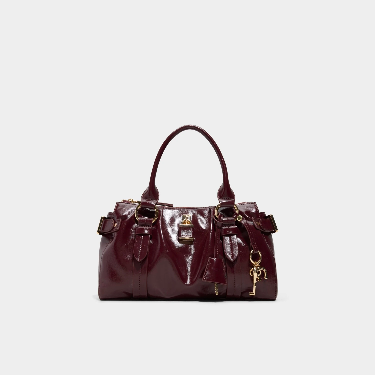 Aldo Alosaa Structured Satchel with Gold Buckle Accents 3 Aldo Alosaa Structured Satchel with Gold Buckle Accents