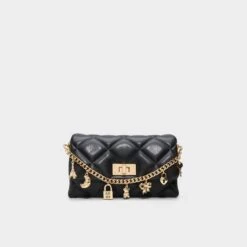 Aldo Liennaa Black Quilted Crossbody Bag