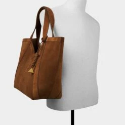 Aldo Soulaa Suede Tote Bag with Pyramid Tassel Detail -The Aldo Shop product 14180285 soulaa brown 221 001 029 alt3 sq gy