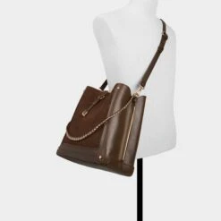 Aldo Nalaynaa - Brown Leather and Suede Hobo Bag with Braided Handle -The Aldo Shop product 14180296 nalaynaa brown 200 002 029 alt3 sq gy