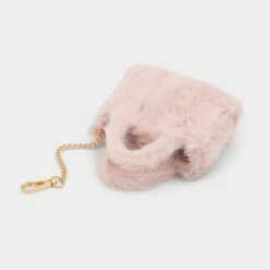 Aldo Minigloww Pink Faux Fur Micro Bag and Bag Charm