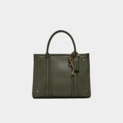 Aldo Clubglowwx Structured Pebble Leather Tote - Olive