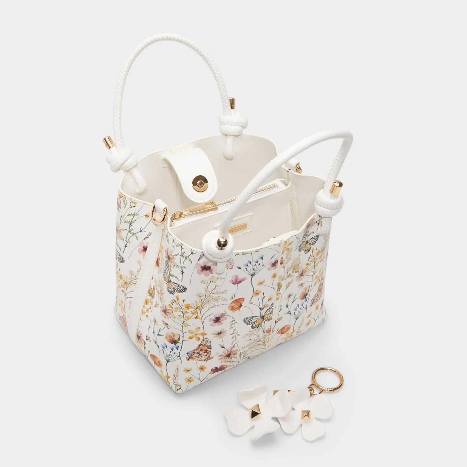 Aldo Evililyaax Wildflower Print Leather Top-Handle Bag 5 Aldo Evililyaax Wildflower Print Leather Top-Handle Bag - Image 3