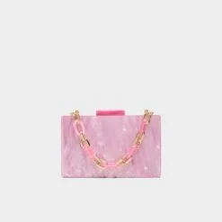 Aldo Mareinaa Pearly Pink Marble Resin Box Clutch