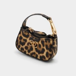 Aldo Miniccharlii Leopard-Print Cowhair Mini Bag & Bag Charm