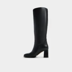 Aldo Elyze Black Leather Knee-High Boots with Block Heel -The Aldo Shop product 14183540 elyze black 001 001 043 alt2 sq gy