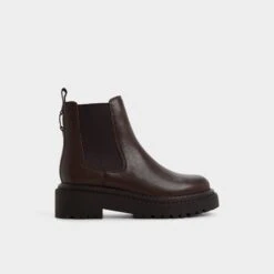 Aldo Bestina - Brown Leather Chunky Lug Sole Boots
