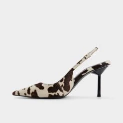 Aldo Seralina Cow-Print Slingback Stiletto Heels -The Aldo Shop product 14184491 seralina brown 241 001 037 alt2 sq gy