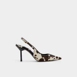 Aldo Seralina Cow-Print Slingback Stiletto Heels